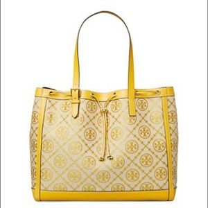 Tory Burch T Monogram Jacquard Drawstring Tote